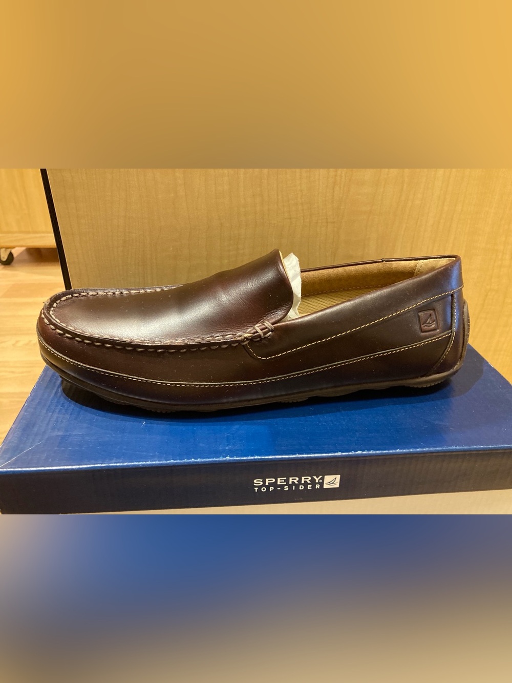 NWT Sperry Hampden Venetian Brown Leather Loafers Men’s 9.5 Now Discontinued